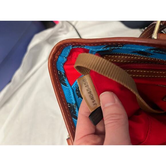 Dooney & Bourke Carolina Panther Blue Brown Leather Shoulder Tote Bag GS - Picture 10 of 10